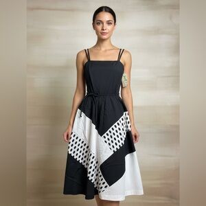 Jenni A Garden of Color Vintage Pinup style Black and White Dress